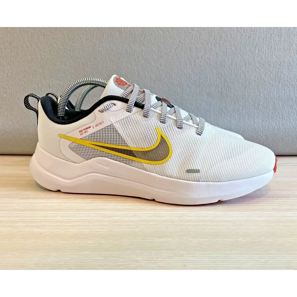 Nike Downshifter 12 Women's Road Running Shoes White Yellow DM0937-102 9.5